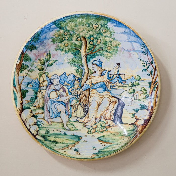 Dish Ovid's Metamorphosis Colored Glazed Ceramic